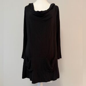Soft Surroundings Black Cowl Neck Tunic Top